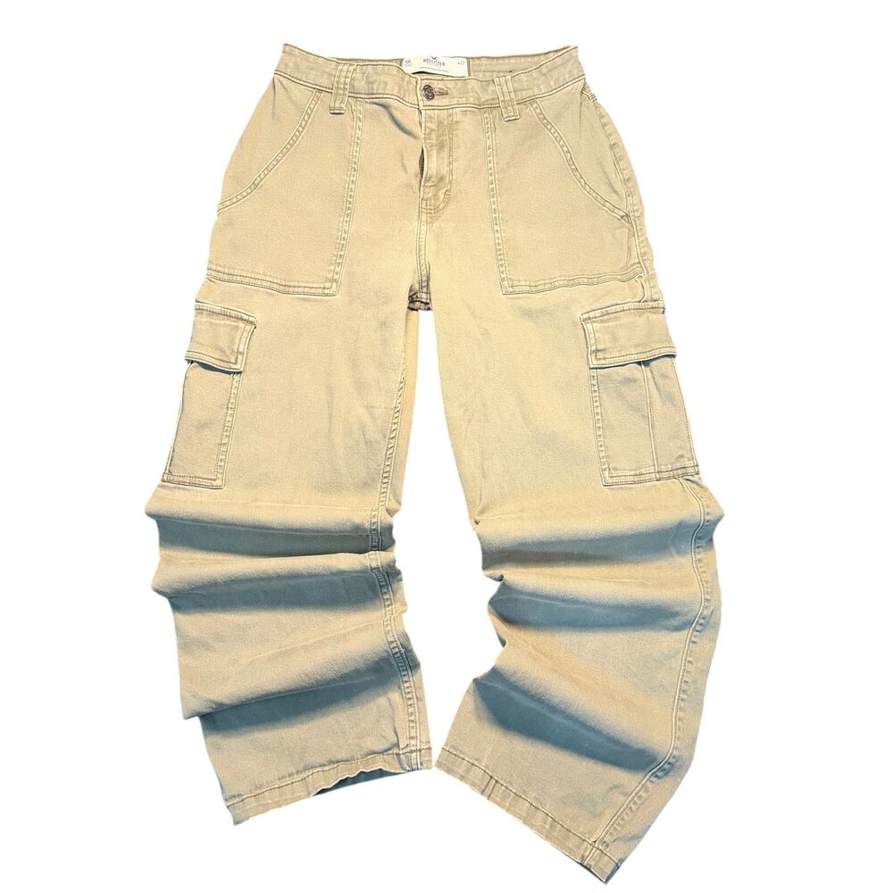 Hollister High-Rise Utility Dad Pants Olive Green Cargo Size 5R W27